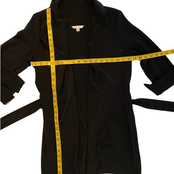 CAbi “Take Charge” #956 Black Open Front Waterfall Jacket Tie Belt Size Medium - Picture 11 of 12